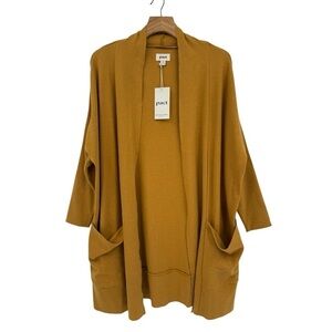 PACT Airplane Cardigan in Chai Heather Organic Cotton Size XS/S